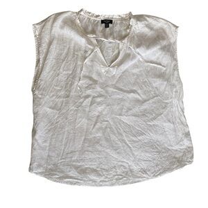 Lord & Taylor Woman 100% Linen Sleeveless Top Size 3X VNeck Flowy Summer Boho